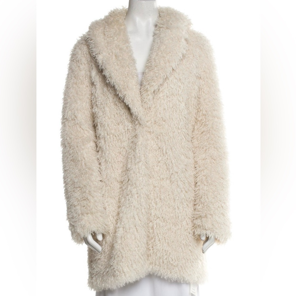 Donna Karan Angora Faux Fur Coat - M
